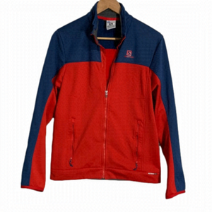 Salomon Soft Shell Advanced Skin Jacket Full Front Zipper Red/Blue Size Small